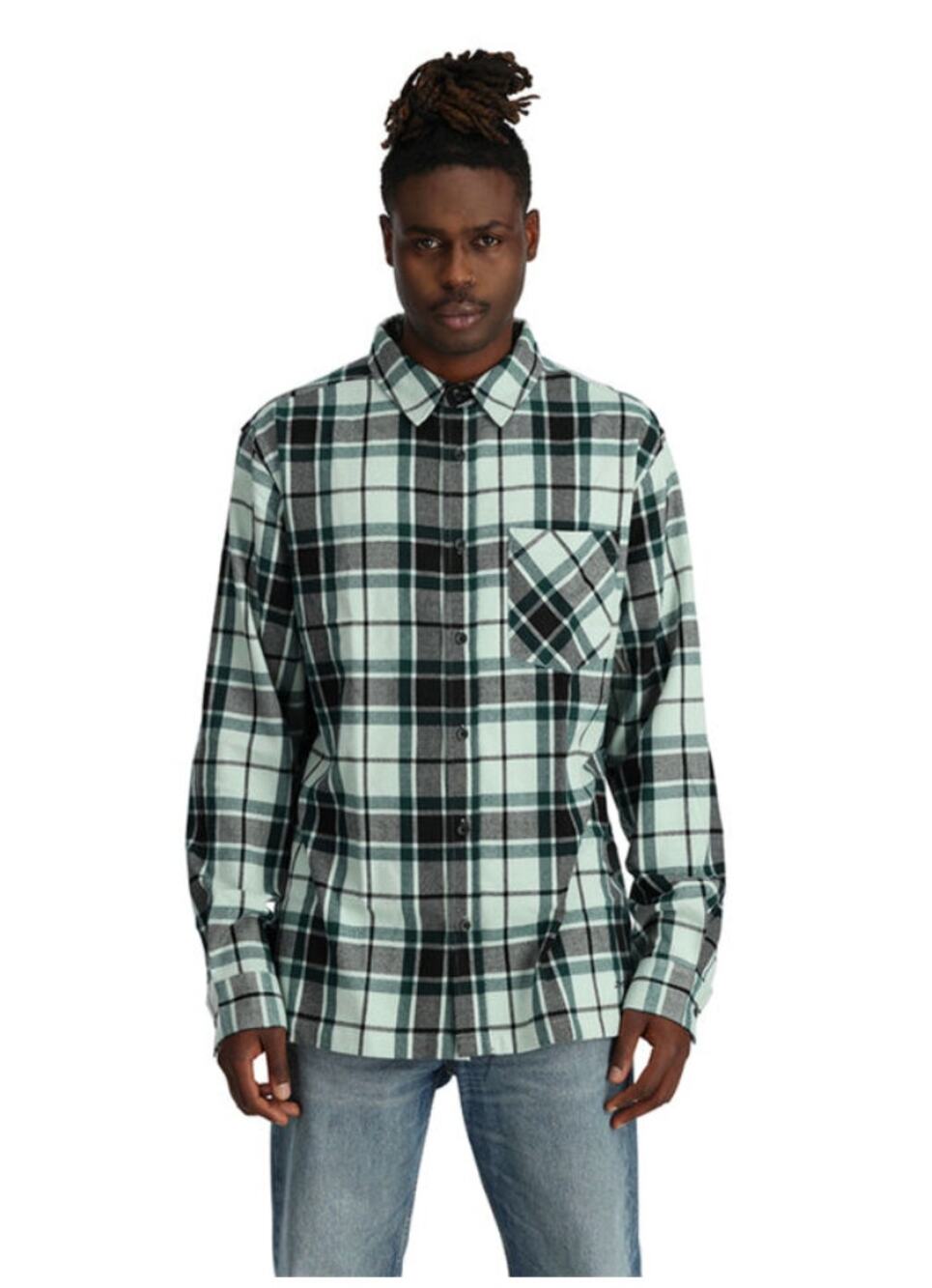 Spyder Men's Elevation Tech Flannel Shirt Size XL Green Plaid Stretch FA23